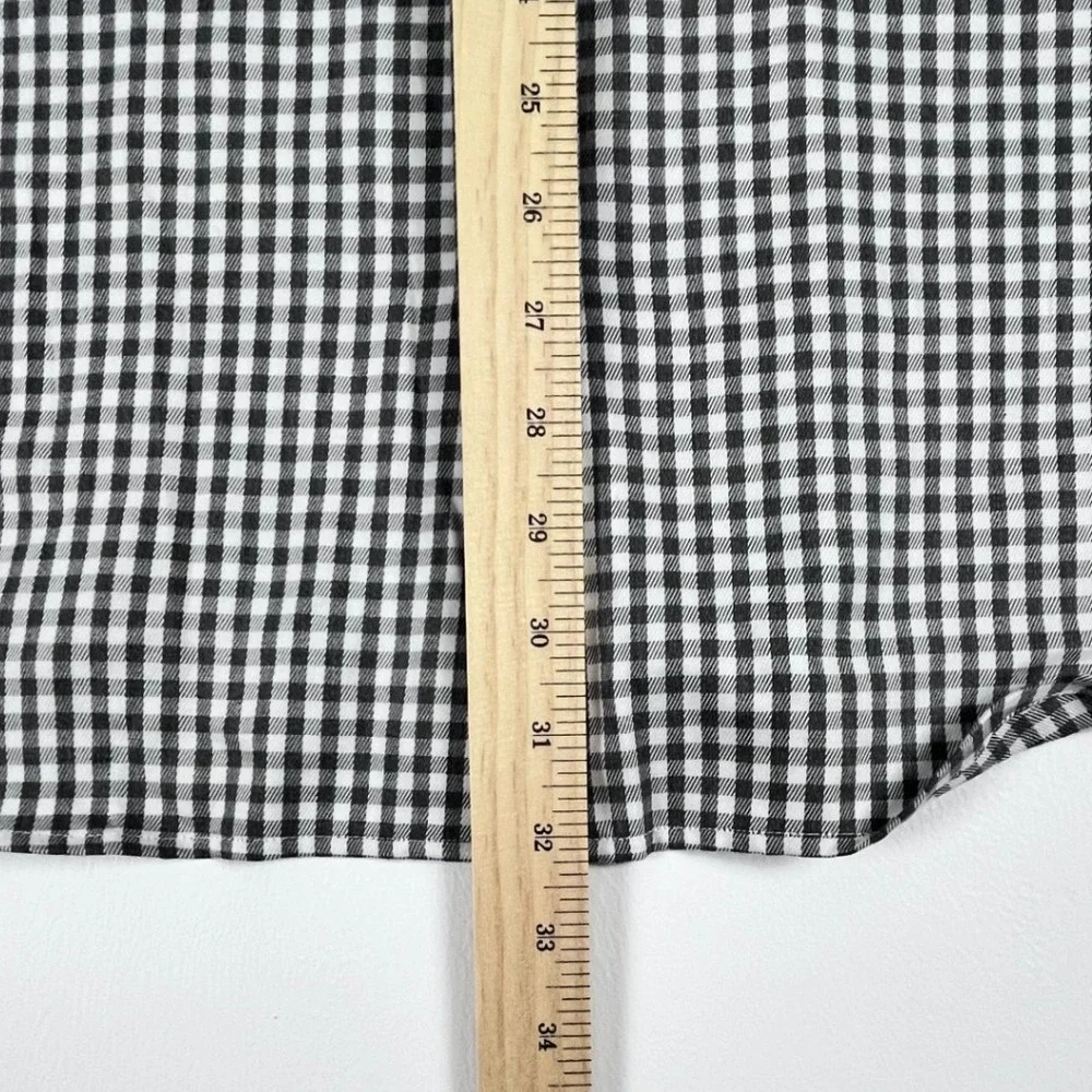 Banana‎ Republic Mens Large Slim Fit Wrinkle Resistant Gingham Button Down Shirt